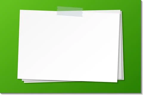 Empty paper note template stick with tape Stock Illustration