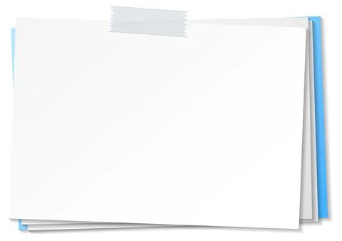 Empty paper note template stick with tape Stock Illustration