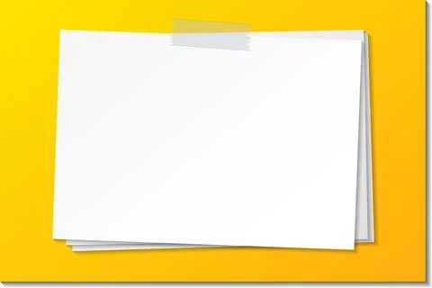 Empty paper note template stick with tape Illustrazione stock