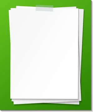 Empty paper note template stick with tape Illustrazione stock