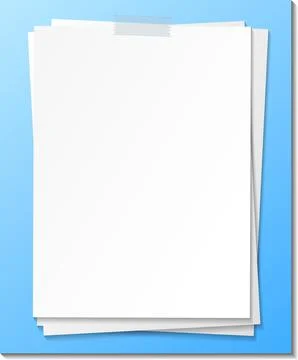 Empty paper note template stick with tape Illustrazione stock