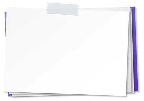 Empty paper note template stick with tape Illustrazione stock