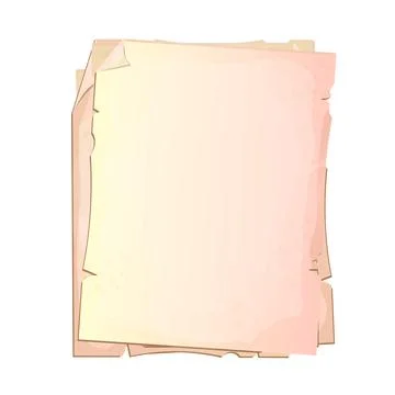 Empty paper for notes, journal top view in cartoon style isolated on white Stock Illustration