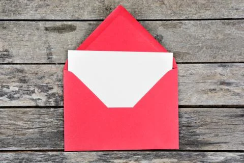 Empty paper in a red envelope Stock Photos