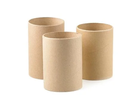 Empty paper roll isolated on white background Stock Photos
