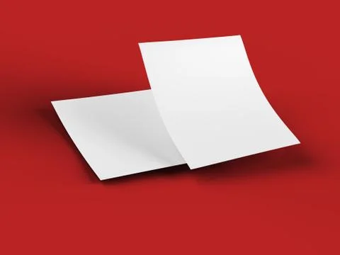 Empty paper sheet in A4 format - 3d illustration Stock Illustration