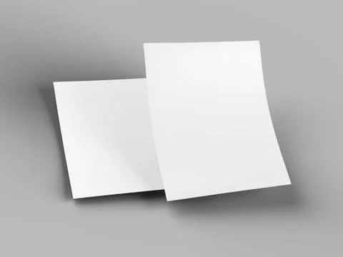 Empty paper sheet in A4 format - 3d illustration Stock Illustration
