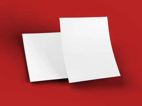 Empty paper sheet in A4 format - 3d illustration Stock Illustration