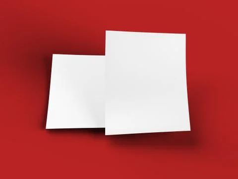Empty paper sheet in A4 format - 3d illustration Stock Illustration