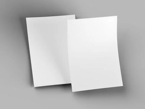 Empty paper sheet in A4 format - 3d illustration Stock Illustration