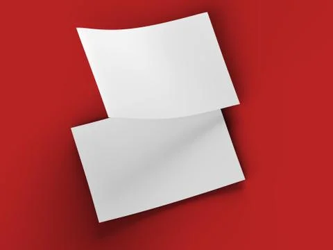 Empty paper sheet in A4 format - 3d illustration Stock Illustration