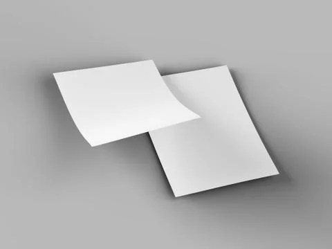 Empty paper sheet in A4 format - 3d illustration Illustrazione stock