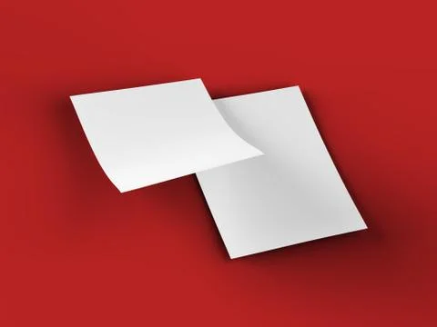 Empty paper sheet in A4 format - 3d illustration Illustrazione stock