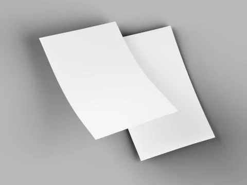 Empty paper sheet in A4 format - 3d illustration Stock Illustration