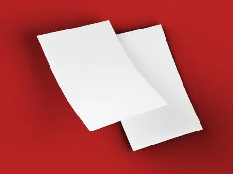 Empty paper sheet in A4 format - 3d illustration Stock Illustration