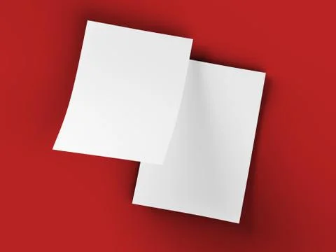 Empty paper sheet in A4 format - 3d illustration Illustrazione stock