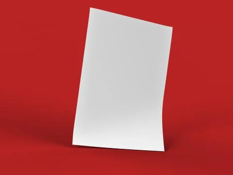 Empty paper sheet in A4 format - 3d illustration Stock Illustration