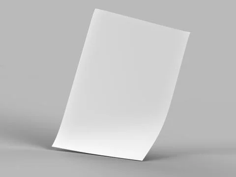 Empty paper sheet in A4 format - 3d illustration Stock Illustration