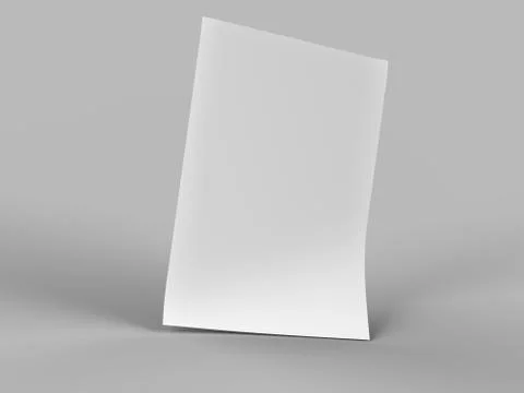 Empty paper sheet in A4 format - 3d illustration Stock Illustration