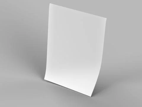 Empty paper sheet in A4 format - 3d illustration Stock Illustration