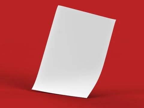 Empty paper sheet in A4 format - 3d illustration Stock Illustration