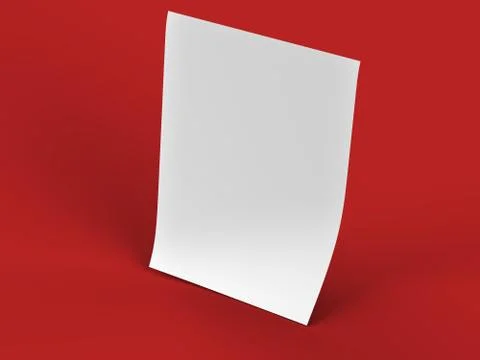 Empty paper sheet in A4 format - 3d illustration Stock Illustration