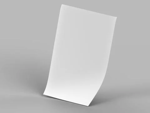 Empty paper sheet in A4 format - 3d illustration Stock Illustration