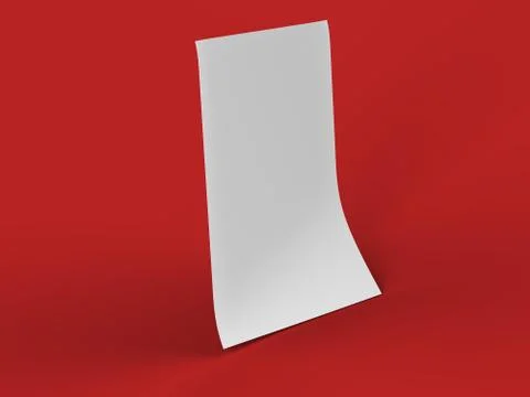 Empty paper sheet in A4 format - 3d illustration Stock Illustration