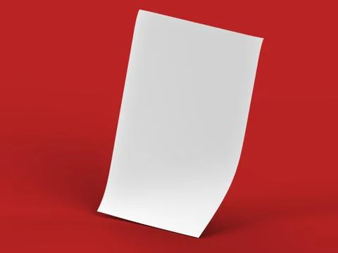 Empty paper sheet in A4 format - 3d illustration Stock Illustration