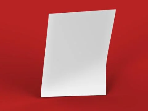 Empty paper sheet in A4 format - 3d illustration Illustrazione stock