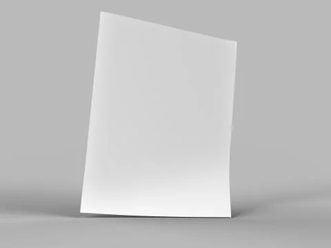 Empty paper sheet in A4 format - 3d illustration Stock Illustration