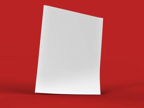 Empty paper sheet in A4 format - 3d illustration Stock Illustration