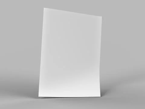 Empty paper sheet in A4 format - 3d illustration Stock Illustration