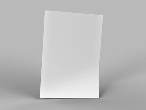 Empty paper sheet in A4 format - 3d illustration Stock Illustration