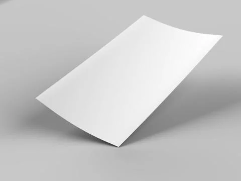 Empty paper sheet in A4 format - 3d illustration Stock Photos