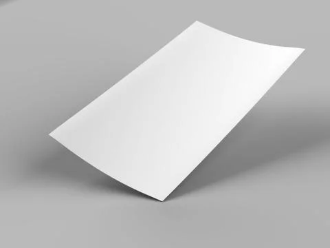 Empty paper sheet in A4 format - 3d illustration Stock Photos