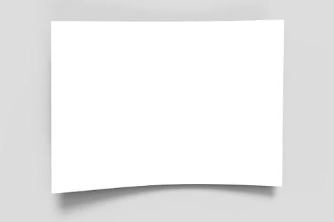 Empty paper sheet on a grey surface. 3D rendering Illustrazione stock