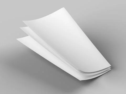 Empty paper sheets in A4 format - 3d illustration Stock Photos