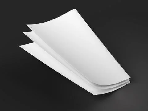 Empty paper sheets in A4 format - 3d illustration Stock Photos