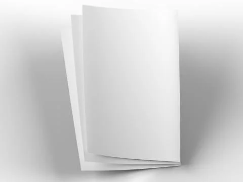 Empty paper sheets in A4 format - 3d illustration Stock Photos