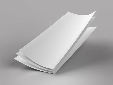 Empty paper sheets in A4 format - 3d illustration Stock Photos
