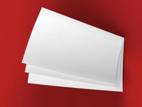 Empty paper sheets in A4 format - 3d illustration Stock Photos
