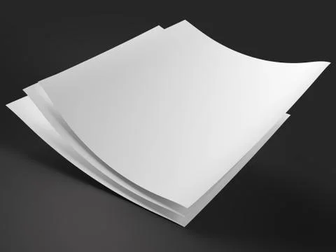 Empty paper sheets in A4 format - 3d illustration Stock Photos