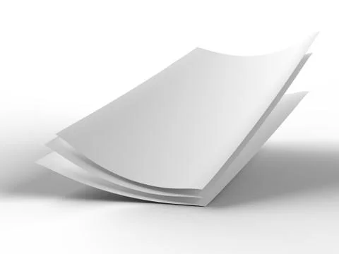 Empty paper sheets in A4 format - 3d illustration Stock Photos