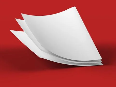 Empty paper sheets in A4 format - 3d illustration Stock Photos