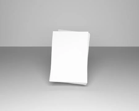 Empty paper sheets floating above virtual surface. Realistic 3D illustration Stock Illustration