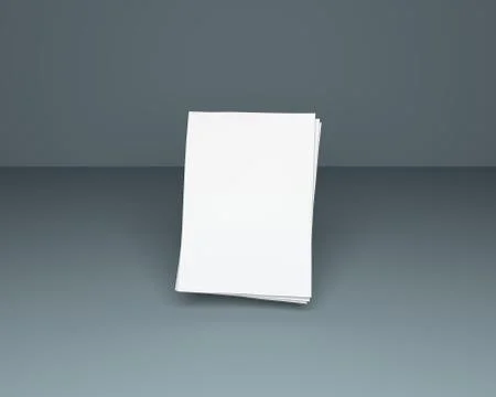 Empty paper sheets floating above virtual surface. Realistic 3D illustration Stock Illustration