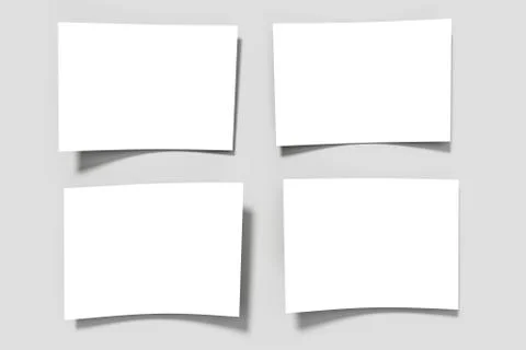 Empty paper sheets on a grey surface. 3D rendering Stock Illustration