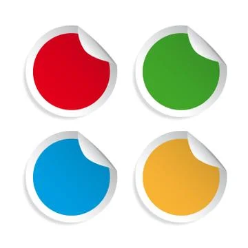 Empty paper sticker round set Illustrazione stock