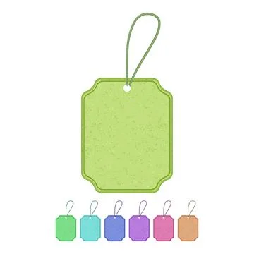 Empty paper tag cartoon vector graphic sign color Illustrazione stock